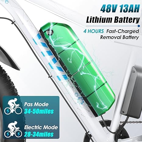 🏔️1000W Fat Tire E-Bike – 26"x4.0", 25MPH, 48V Battery 🔋 for Adults | Up to 60 Miles ✅